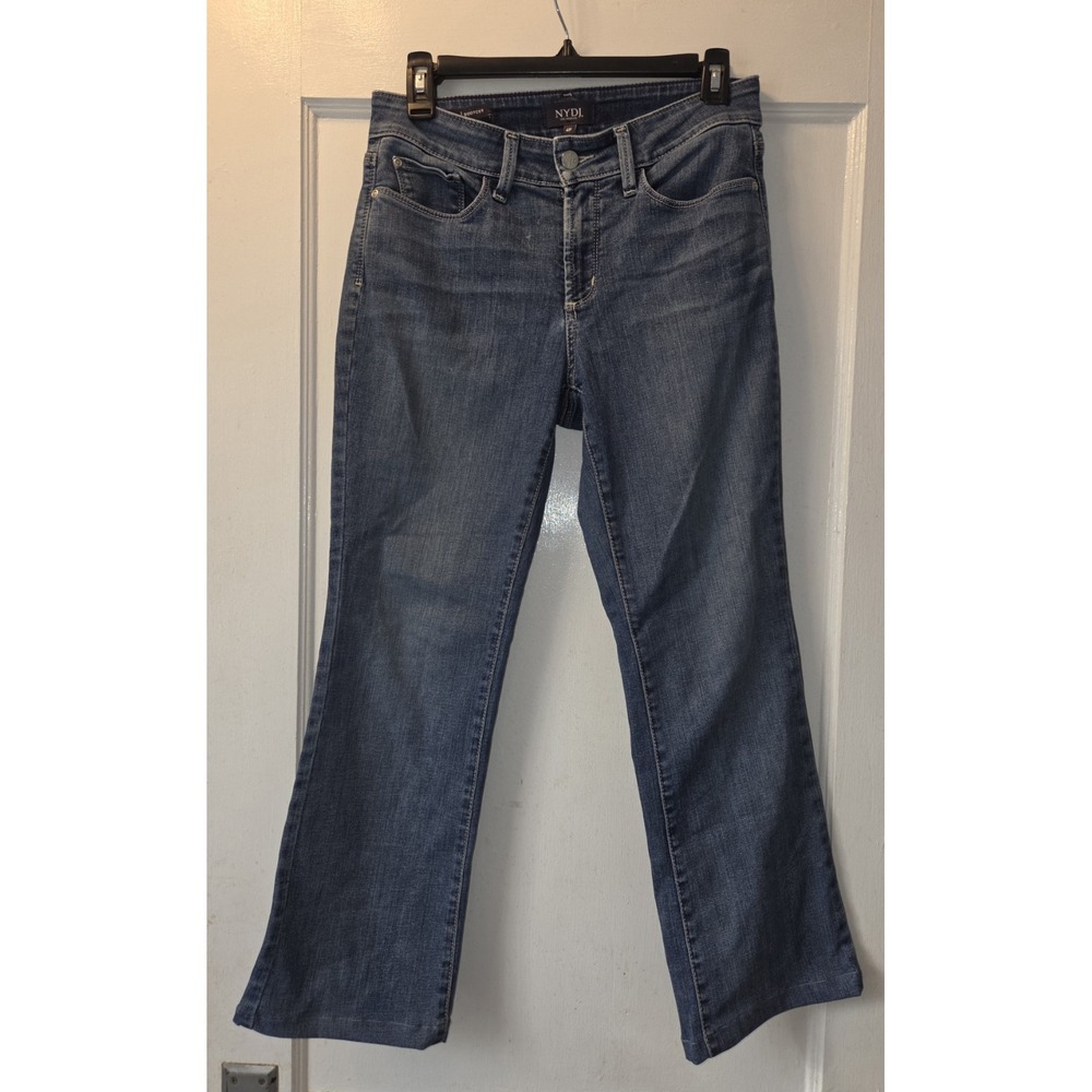 NYDJ Barbara Bootcut Jeans SZ 4P Medium Wash Lift Tuck Stretch Denim Minimalist